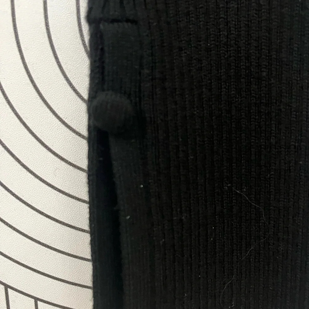 New Club Monaco Evangah Wool Henley Sweater Dress Button Black size Medium - Picture 7 of 10